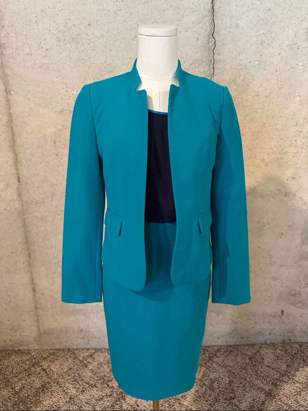 LOFT Petite 3 Piece Teal Suit Set Minimalist Workwear Set Size Petite